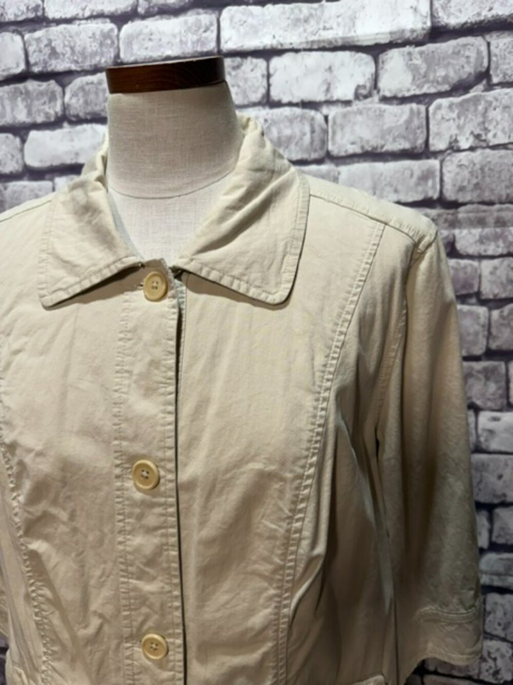 Talbots Khaki Button Down Jackey Size 16WP - Picture 2 of 7